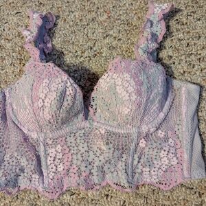 Victoria's Secret Purple and White Lace Bra